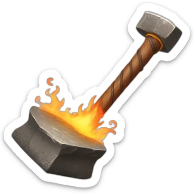 ancient hammer with flames Airbender wind around it sticker