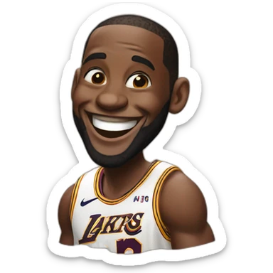Lebron James laughing  sticker
