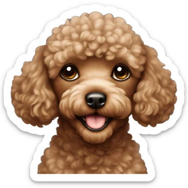brown toy poodle  sticker