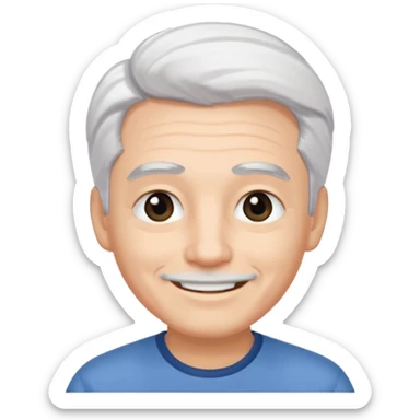 pure white hair,black eyebrows,cute mature Boy,  sticker