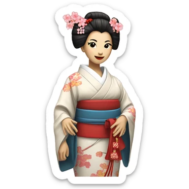 Geisha with kimono sticker