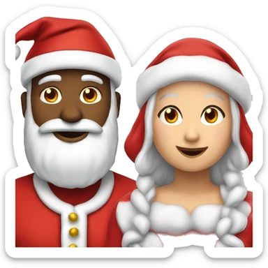 Santa and Mrs clause  sticker