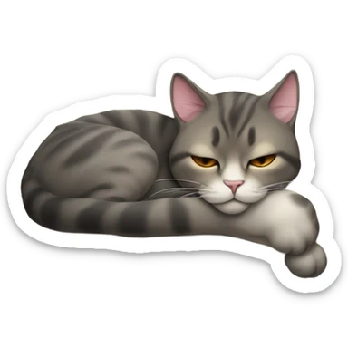 Cat sleeping on top of couch sticker