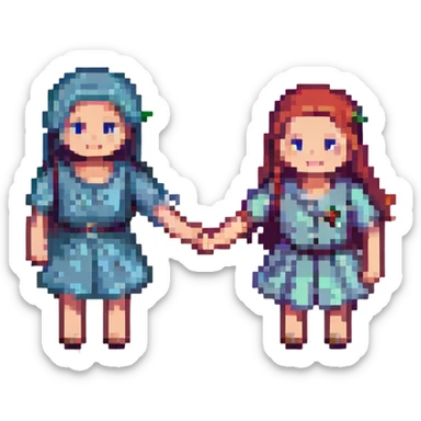 a couple holding hands sticker