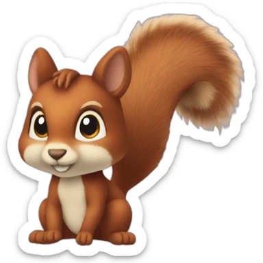 Plush squirel sticker