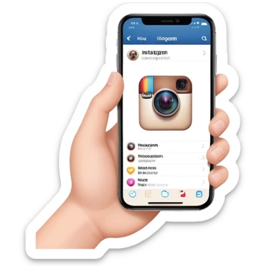 celular com instagram na tela sticker