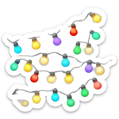 A strand of colorful Christmas lights  sticker