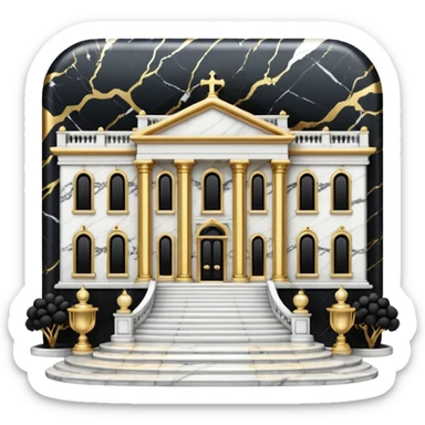 white and black expensive luxurious divine glorious beautiful gorgeous glittery marble mansion aesthetics with shiny gold accents sticker