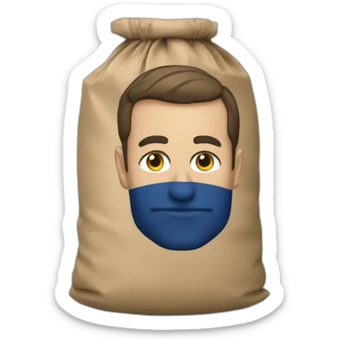 Macron avec un sac poubelle sticker