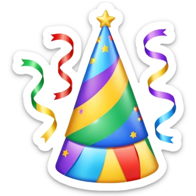 birthday hat with streamers sticker