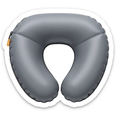 A compact inflatable travel pillow with a sleek surface and adjustable firmness. sticker