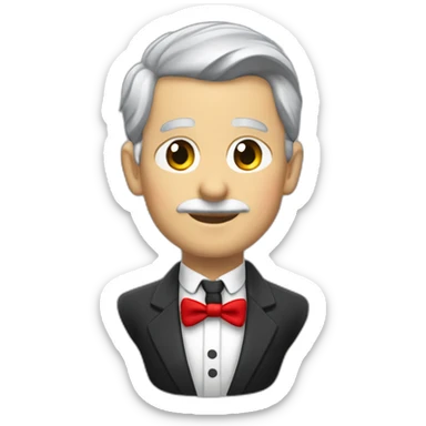 jenkins-a-gray-haired-skullet-butler-wearning-dinner-jacket-with-red-bow-tie-without-glasses-with-eyes-closed sticker