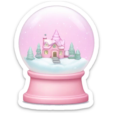 Pastel pink snow globe sticker