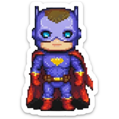 superhero funko pop style pixel art sticker