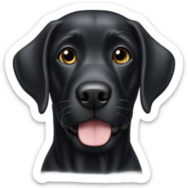 a black Labrador with a slightly gray chin. sticker