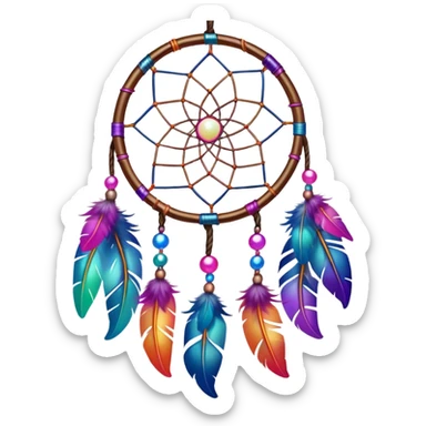 Iridescent nebula Dreamcatcher-suncatcher sticker