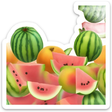 Melons and peaches sticker