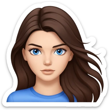 Kendall Jenner with long hair and blue eyes sticker