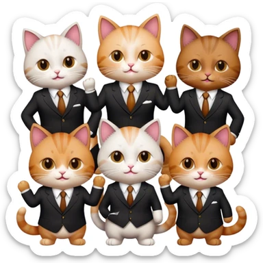 cats in suits celebrating a career milestone sticker