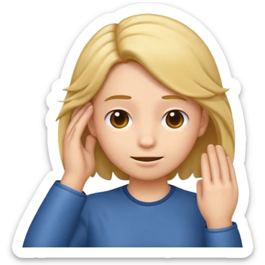 can you make a emoji of tucking hair behind an ear  sticker
