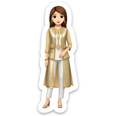 Layered kurti with jacket style and sequin work sticker