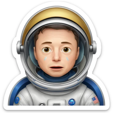 Elon Musk in the space: Crying sticker