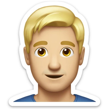 portrait man, upper body, from chest, cartoon, blonde sticker