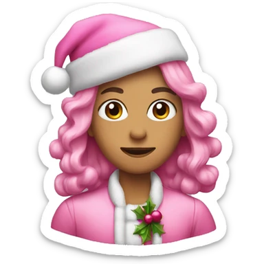christmas pink sticker