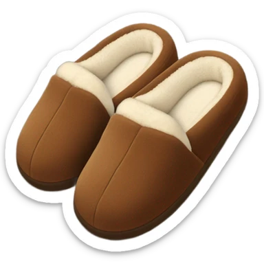 cozy brown house slippers  sticker