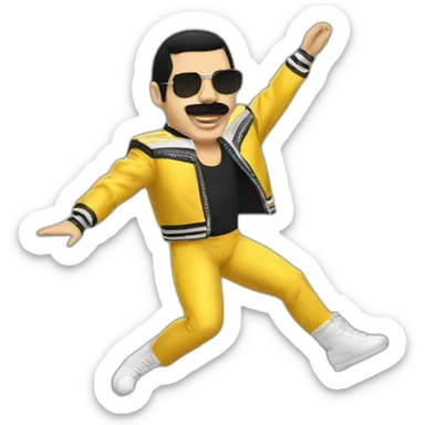 freddie mercury yellow jacket dance sticker