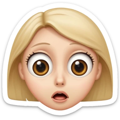 Original emoji Shocked face with wide a big eyes on his face sticker