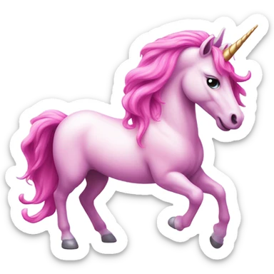 unicorn with pink hair sticker
