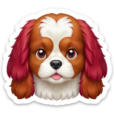 ruby colored king charles cavalier sticker