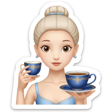 ballerina with a cup head sticker