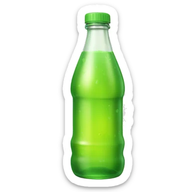 Yellow green soda bottle sticker