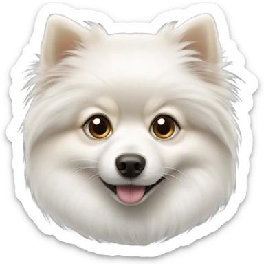 White pomeranian dog  sticker