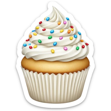Glitter White Cupcake sticker
