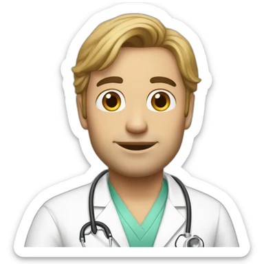 a white doctor godd morning sticker