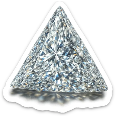 a samosa made of diamond, highly faceted, sparkling, elegant sticker