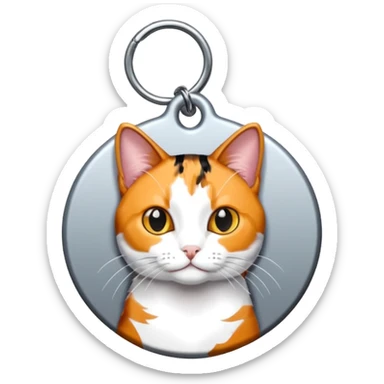 id tag with cat photo on it sticker