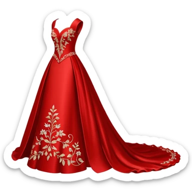 red wedding dress sticker