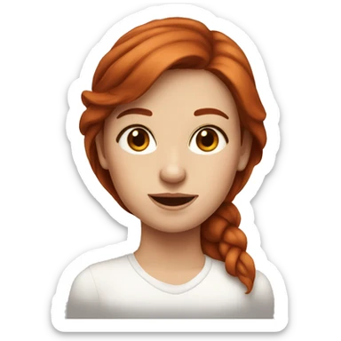 portrait of a girl with auburn hair sticker