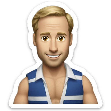 Prince William as beach bum sticker