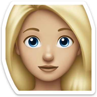 Blonde girl blue eyes holding spitz  sticker
