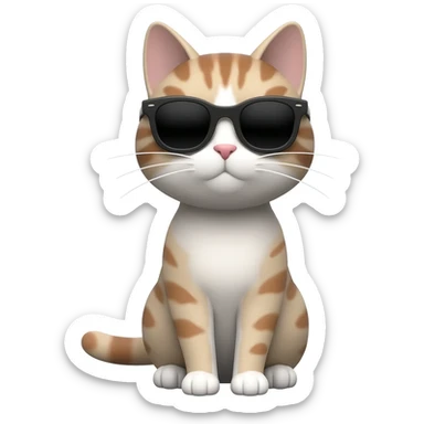 Cat with sunglasses sticker
