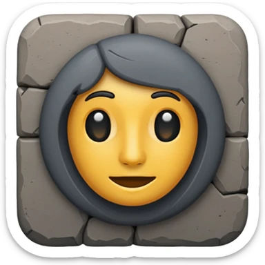 Single dark-gray Roman sanpietrino emoji, minimal and rounded sticker