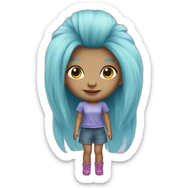 cute girl troll doll sticker