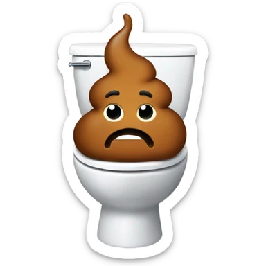 Poop in toilet  sticker
