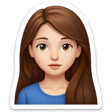 realistic portrait of a girl long hair sticker