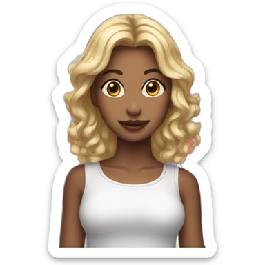 pretty girl with balloons sticker